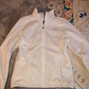 White north face zip up